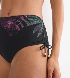 Slip de baie cu acoperire mare, Triumph Summer Tropics Maxi Negru - Img 3