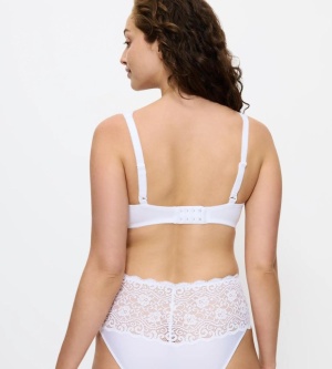 Sutien cu armătură și cupe buretate, din dantelă florală iconică, Triumph Amourette WHP Alb - Img 2