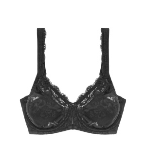 Sutien cu balene și cupe fără burete, cu acoperire completă, din dantela tulle, Triumph Stellina W Negru - Img 5