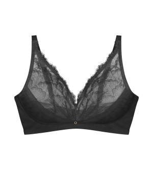 Sutien dantelat fără armătură cu decolteu plunge, Triumph Love in Lace N02 Negru - Img 5
