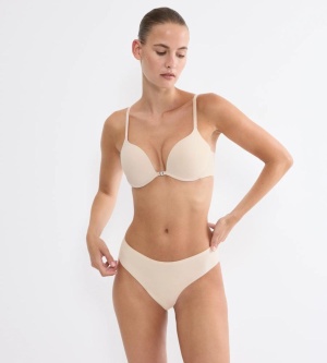 Sutien push-up cu închidere frontală Triumph Pure Micro WHUF Bej - Img 2
