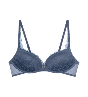 Sutien push-up fără armătură, Triumph Comfort Allure PU Albastru - Img 5