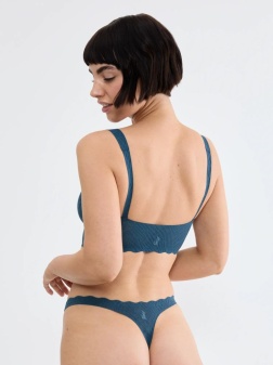 Bustieră fără armătură, dantelat, Sloggi ZERO Feel Bliss Bralette Albastru - Img 2