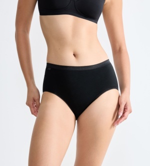 Chilot clasic cu talie medie, invizibil sub haine, Sloggi Basic+ Midi, Negru - Img 3