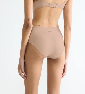 Chilot damă midi din bumbac organic, Sloggi GO Daily Cotton Midi Bej - Img 2