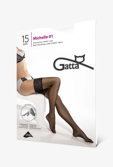 Ciorapi cu bandă adezivă Gatta Michelle 01 cu dantelă senzuală 15 DEN, Bianco - Img 8