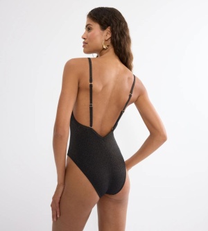 Costum de baie fără burete, cu lurex strălucitor, Triumph Summer Sunset O 02 Negru - Img 2
