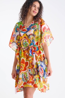 Lisca Mexico 49625, Caftan de plajă ușor transparent și lejer, Coral
