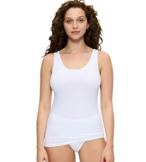Maieu slim fit cu bretele late din bumbac, Triumph Sense Of Cotton Tank Top - Img 6