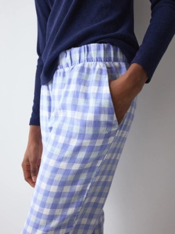 Pantaloni lungi din bumbac, Triumph Mix & Match Tapered Trouser Flannel Bleumarin - Img 3