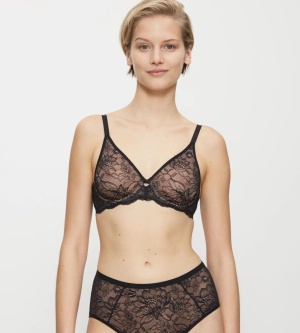 Sutien cu sârmă Triumph Amourette Charm W02 Negru fără burete, susținere invizibilă