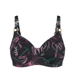 Sutien de baie minimizer, cu armătură, Triumph Summer Tropics W 01 Negru - Img 5