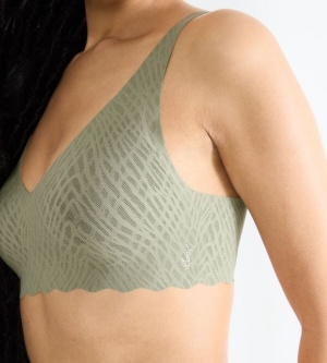 Sutien fără armătură, cupe detașabile, Sloggi ZERO Feel Bliss Soft bra Verde - Img 4