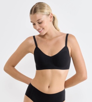 Sutien invizibil, fără armătură, Sloggi ZERO Feel Pure Soft bra Negru