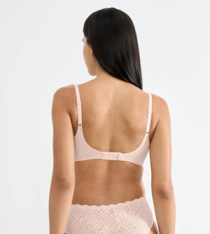 Sutien push-up fără armătură, Sloggi ZERO Feel Bliss THE UP P Bra Roz - Img 2
