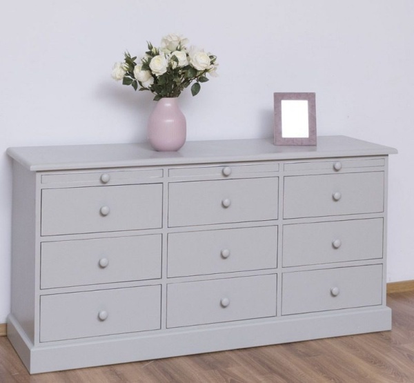 Comoda lemn masiv cu 9 sertare My Julietta, 158 x 48 x 79 cm