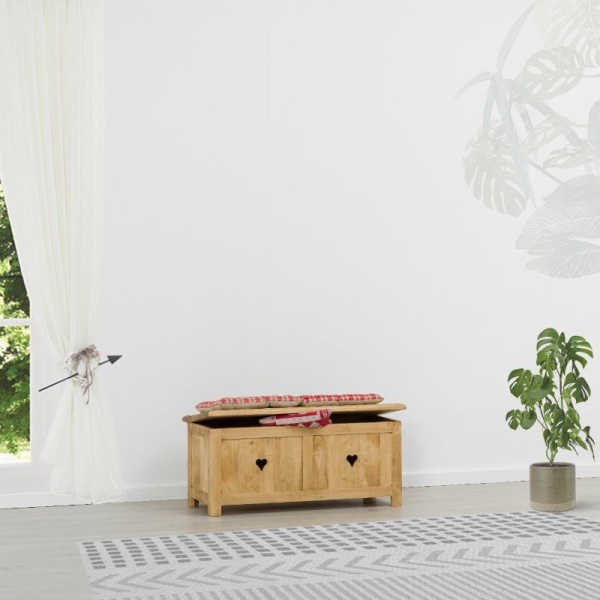 Cufar / Lada zestre Lemn Masiv Rustic Love cu 1 sertar, 100 x 42 x 44 cm