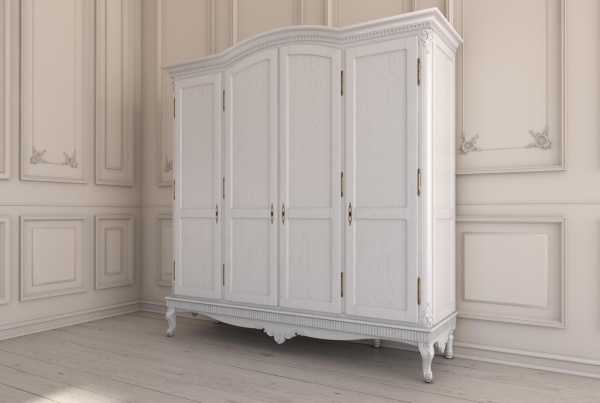 Dulap Dressing dormitor Stefania cu 4 usi, lemn masiv, 232 x 63 x 230 cm