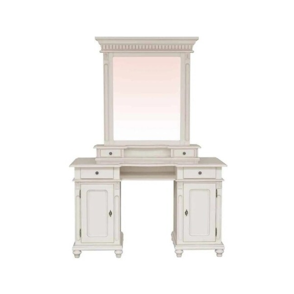 Masa de toaleta + Oglinda Francesca Classic Stil, vopsit alb, 140 x 48 x 194 cm