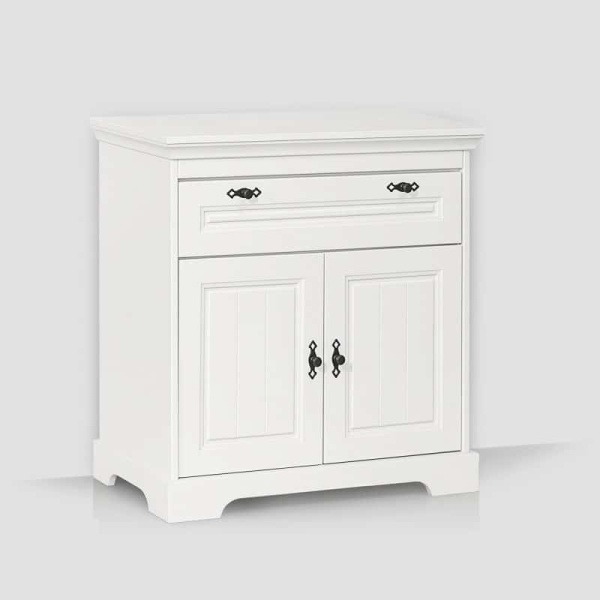 Comoda dormitor Isabella lemn masiv, 90 x 45 x 90 cm, alb unt