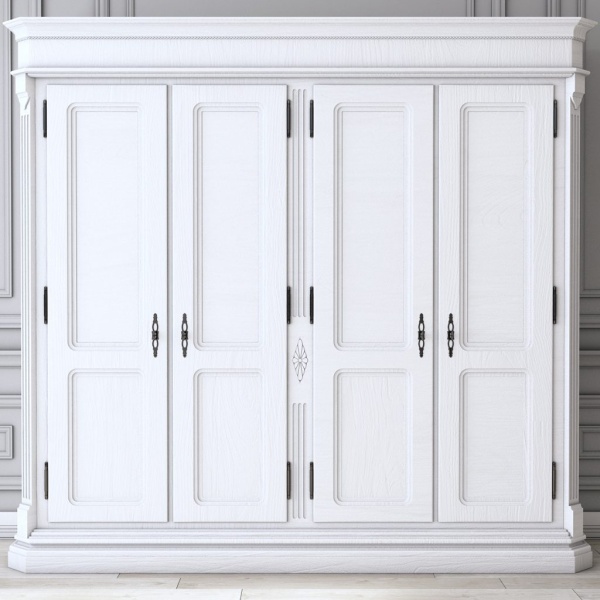 Dulap Dressing lemn masiv Siena cu 4 usi, 238.4 x 66.9 x 235 cm