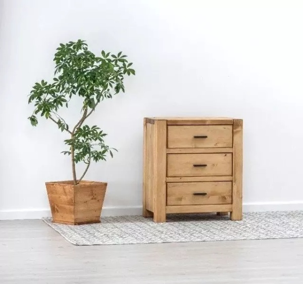 Comoda 3 sertare Lemn Masiv Dormitor Ecuador, 70 x 45 x 80 cm