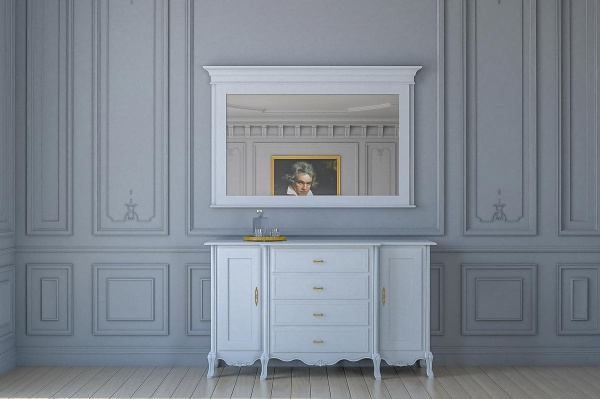 Bufet 2 usi si 4 sertare dormitor Andra, lemn masiv, 200 x 51.6 x 95 cm