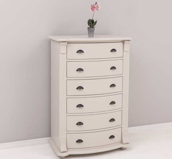 Comoda Narcis lemn masiv, 6 sertare curbate, 80 x 48 x 120 cm