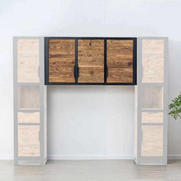 Dulap suspendat Rustic Loft cu 3 usi, Lemn masiv, 175 x 40 x 79 cm
