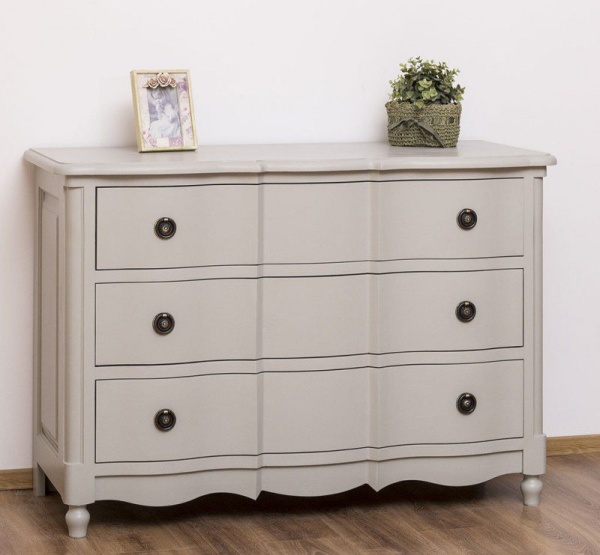 Comoda Galbee lemn masiv, 3 sertare soft-close, 130 x 57 x 90 cm