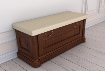 Bencheta / Cufar Lemn Masiv dormitor Treviso, 120 x 43 x 51 cm - Img 1