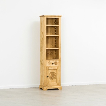 Biblioteca Rustic Alpin lemn masiv, 1 usa si 1 sertar, 52 x 38 x 200 cm - Img 6