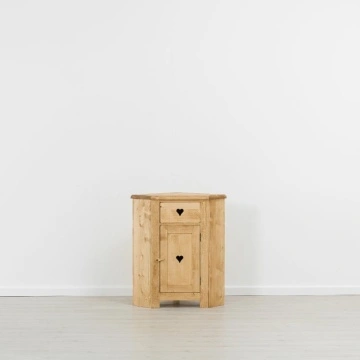 Comoda de colt Lemn Masiv Rustic Ana cu 1 sertar si 1 usa, 77 x 54 x 89 cm - Img 2