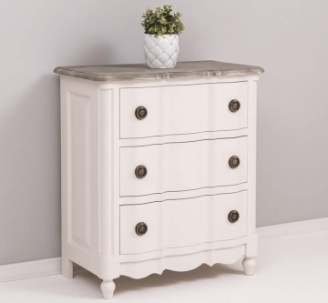 Comoda Galbee lemn masiv, 3 sertare soft-close, 80 x 46 x 90 cm - Img 1