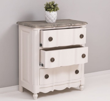 Comoda Galbee lemn masiv, 3 sertare soft-close, 80 x 46 x 90 cm - Img 3