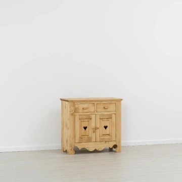 Comoda Lemn Masiv dormitor Rustika cu 2 usi 2 sertare, 90 x 46 x 85 cm - Img 5