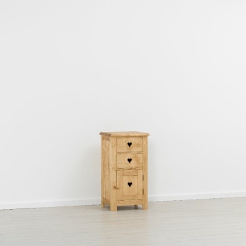 Comoda Lemn Masiv Rustic Ana, 1 usa si 2 sertare, 48 x 42 x 89 cm - Img 4