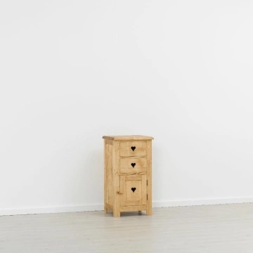 Comoda Lemn Masiv Rustic Ana, 1 usa si 2 sertare, 48 x 42 x 89 cm - Img 4