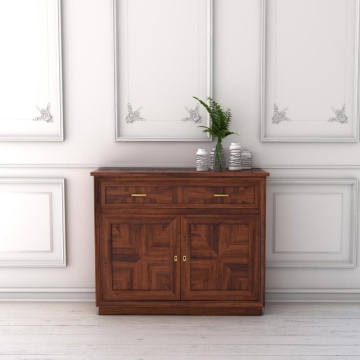 Comoda Milano cu 2 usi si 2 sertare, lemn furniruit, 128 x 55 x 105 cm - Img 2