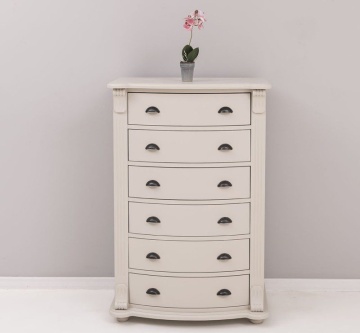Comoda Narcis lemn masiv, 6 sertare curbate, 80 x 48 x 120 cm - Img 4
