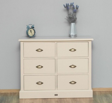 Comoda Noriel lemn masiv, 6 sertare, 100 x 35 x 80 cm - Img 1