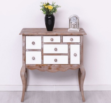 Comoda Shabby cu 7 sertare, lemn masiv, 80 x 48 x 82 cm - Img 1