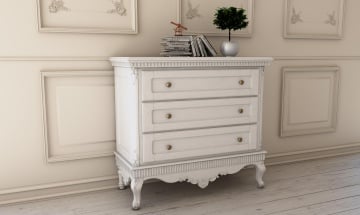 Comoda Stefania cu 3 sertare, lemn masiv, 120 x 54 x 109 cm - Img 1