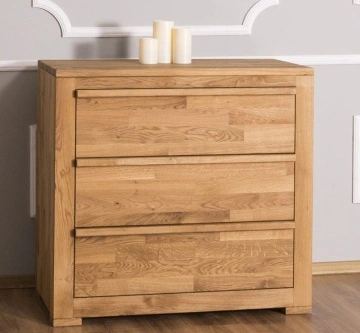 Comoda Stejar Masiv Wild Country cu 3 sertare, 95 x 50 x 90 cm - Img 6