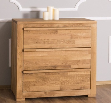 Comoda Stejar Masiv Wild cu 3 sertare, lemn masiv de stejar, 95 x 50 x 90 cm - Img 6