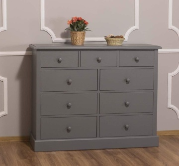 Comoda Vanesa cu 9 sertare, lemn masiv, 122 x 41 x 97 cm - Img 5