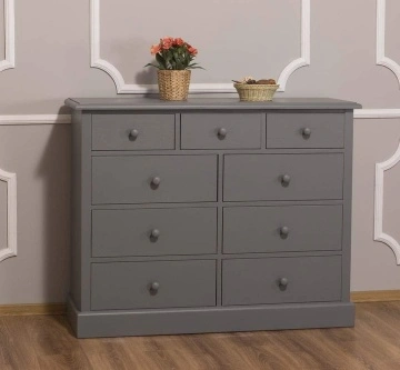 Comoda Vanesa cu 9 sertare, lemn masiv, 122 x 41 x 97 cm - Img 5