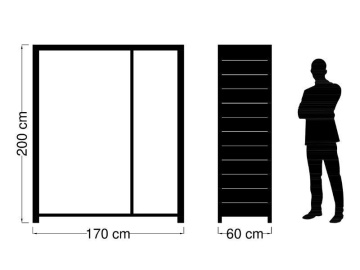 Dulap cu 3 usi dormitor Colibri, Lemn masiv periat, 170 x 60 x 200 cm - Img 3