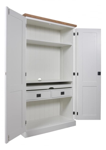 Dulap cu masa birou Lovely Kubic Oak, lemn masiv si mdf, 100 x 45 x 180 cm