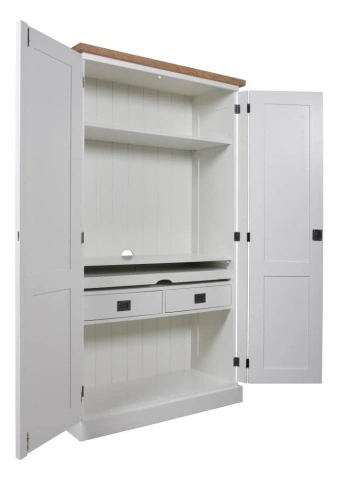Dulap cu masa birou Lovely Kubic Oak, lemn masiv si mdf, 100 x 45 x 180 cm